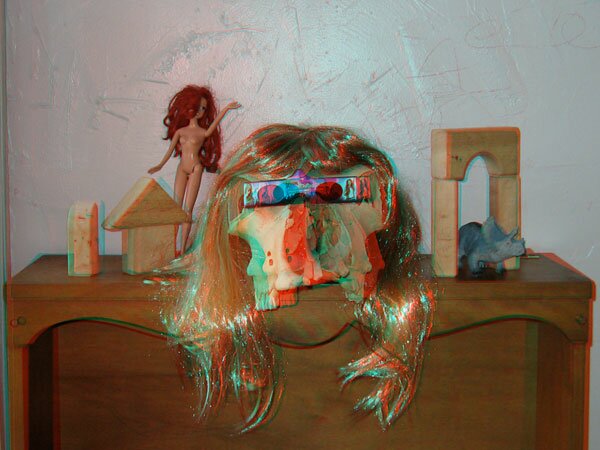 Hannah Montana Glasses and Wig on a Cow Skull.jpg