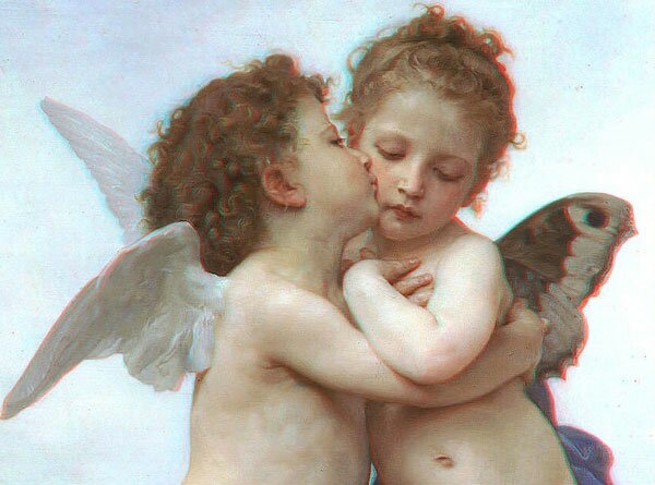 Bouguereau painting converted to anaglyph by 3D Gugle
