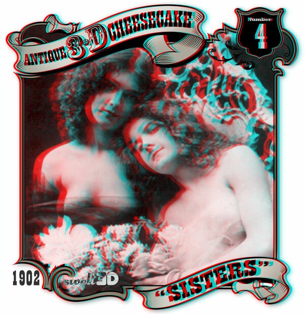 Sisters - Antique 3-D Cheesecake No. 4